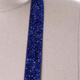 2 Yards Royal Blue Glitter Elastic 5/8" Shiny Trim for Hair Accessories & Crafts