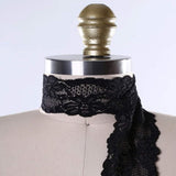 Black Scalloped Stretch Lace 2.5" Wide Floral Elastic Trim for Lingerie & Sewing