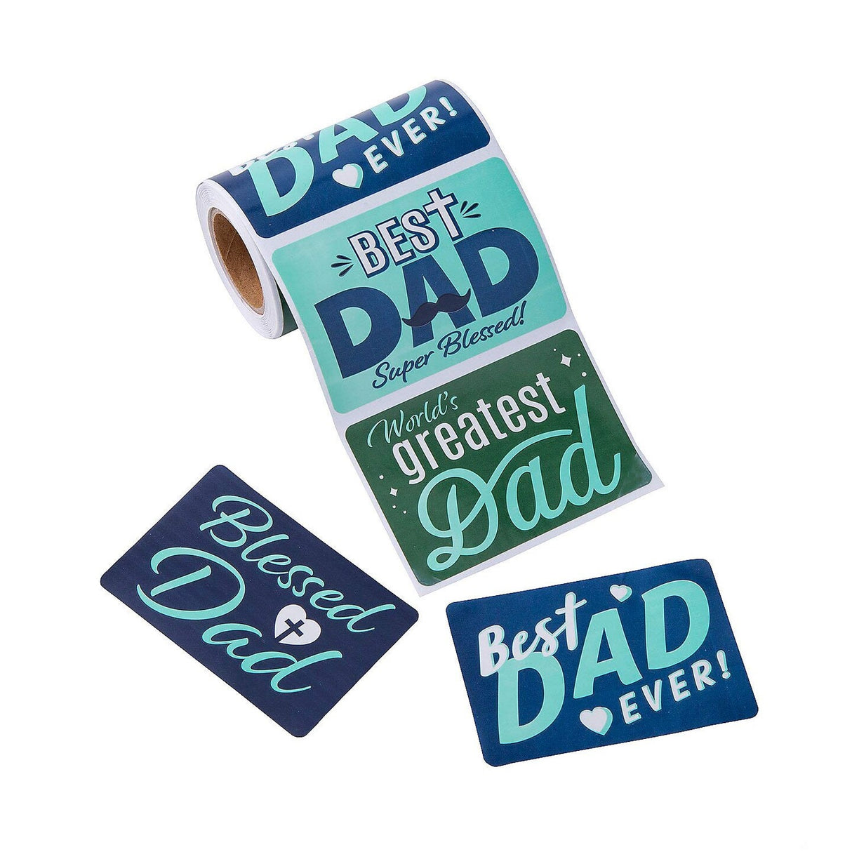 Blessed Dad Sticker Roll 100 Pieces