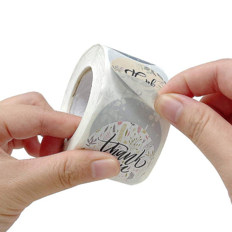 Wrapables 1.5" Thank You Stickers Roll Sealing Stickers and Labels 500 Pc Floral