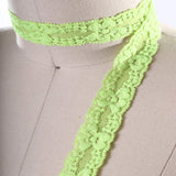 2 Yards Neon Green Stretch Lace 7/8" Floral Elastic Trim for Lingerie, Overlays & Crafts