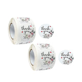 Wrapables 1.5" Thank You Stickers Roll Sealing Stickers and Labels 500 Pc Rose & Peony