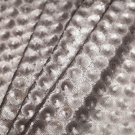 Polyester Mesh with Clustered Baby Sequins - Silver