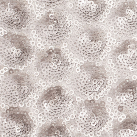 Polyester Mesh with Clustered Baby Sequins - Silver