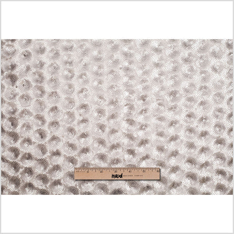 Polyester Mesh with Clustered Baby Sequins - Silver