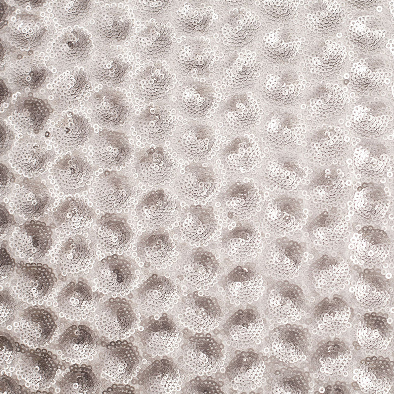 Polyester Mesh with Clustered Baby Sequins - Silver