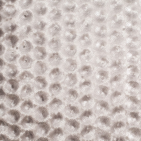 Polyester Mesh with Clustered Baby Sequins - Silver