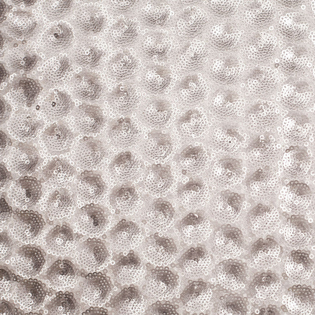 Polyester Mesh with Clustered Baby Sequins - Silver