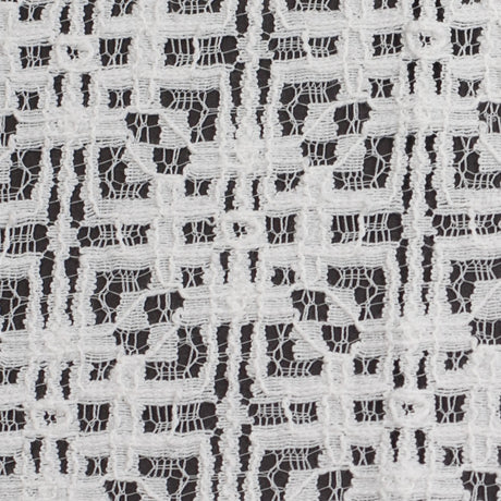 White Geometric Cotton-Nylon Lace