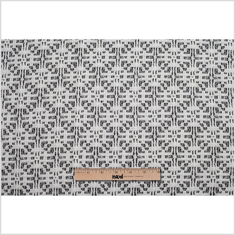 White Geometric Cotton-Nylon Lace