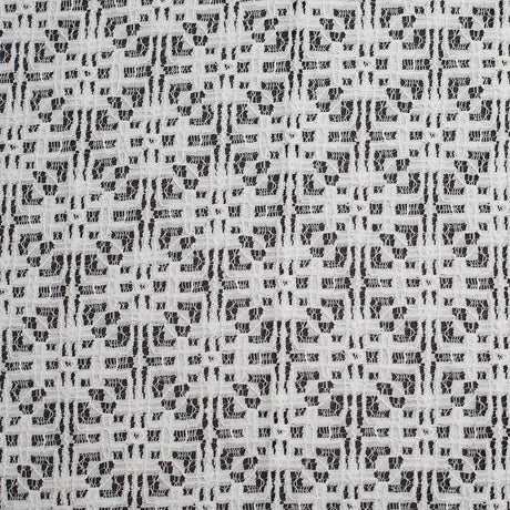 White Geometric Cotton-Nylon Lace
