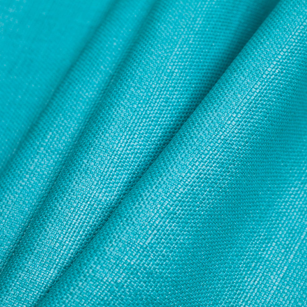Italian Blue Curacao Raffia-Like Novelty Woven