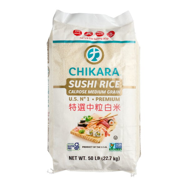 Chikara Medium Grain White Sushi Rice - 50 lb.