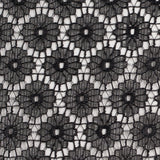 Metallic Black/Black Nylon Floral Lace