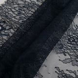Re-Embroidered Lace with Scalloped Edge - Navy Floral