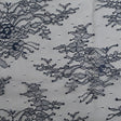 Re-Embroidered Lace with Scalloped Edge - Navy Floral