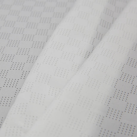 White Perforated Italian Silk Crepe de Chine