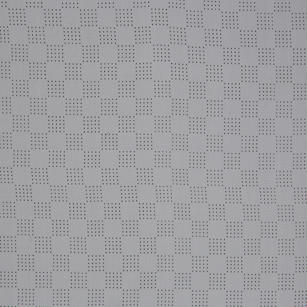 White Perforated Italian Silk Crepe de Chine