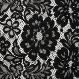 9" Jet Black Scallop-Edged Floral Lace Trim