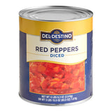 Del Destino Diced Red Bell Peppers #10 Can - 6/Case