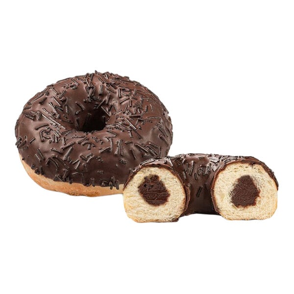 Schulstad Chocolatey Filled Donut Ring 2.5 oz. - 36/Case