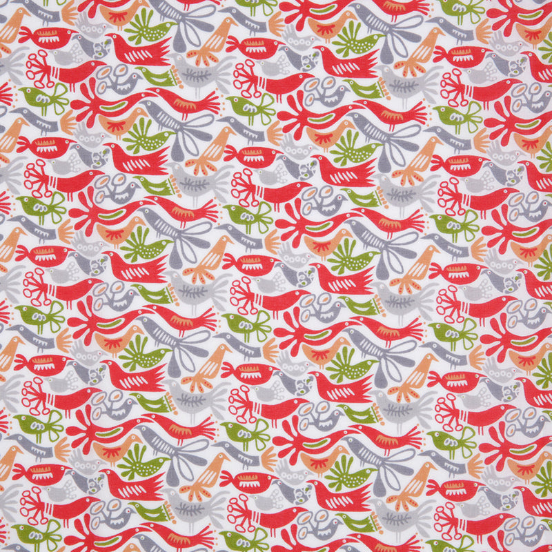 Cotton Voile - Red, Orange and Green Animal