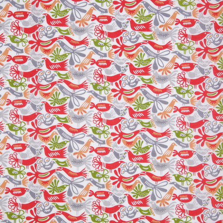 Cotton Voile - Red, Orange and Green Animal