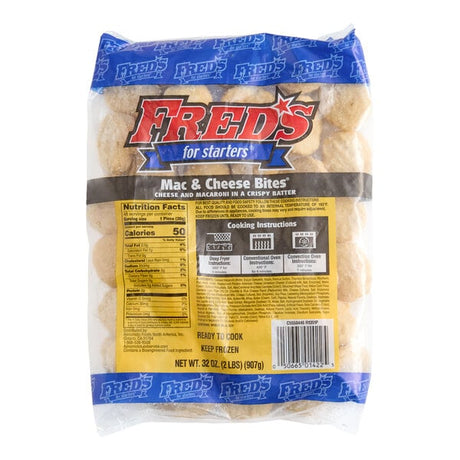 Fred's Breaded Mac and Cheese Bites 2 lb. Bag - 6/Case