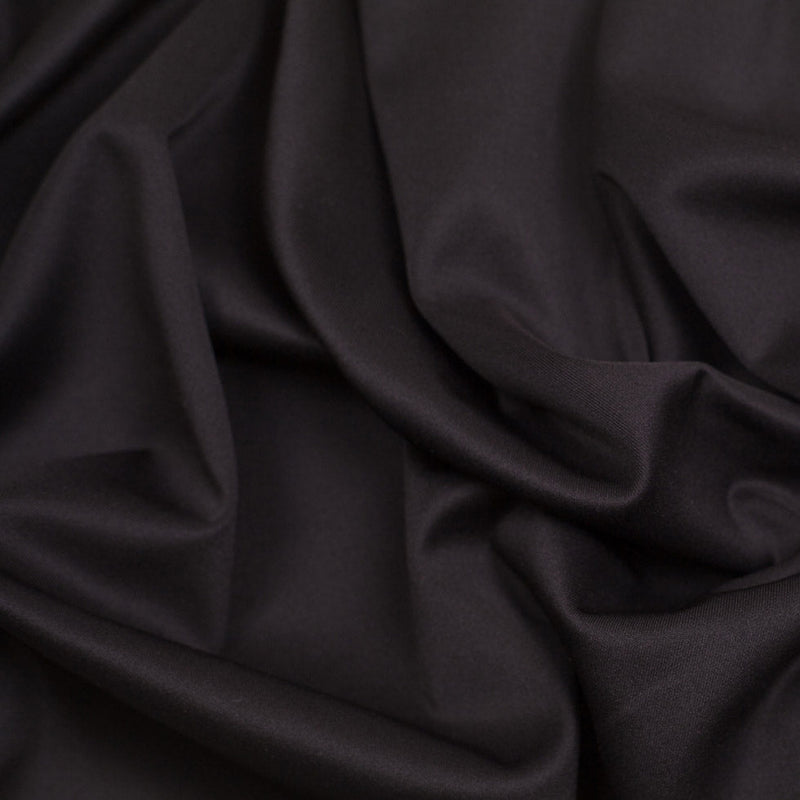 Sleek Black Polyester Ponte Knit