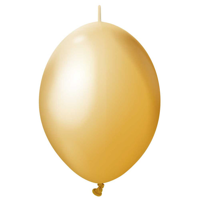 Latex Balloons 6 Inch Kalisan K-Link Mirror Gold