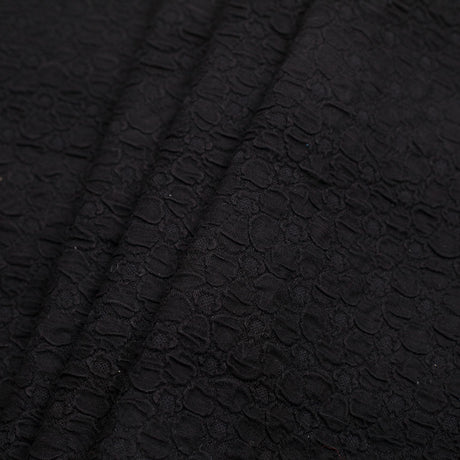 Black Stretch Viscose-Nylon Novelty Knit