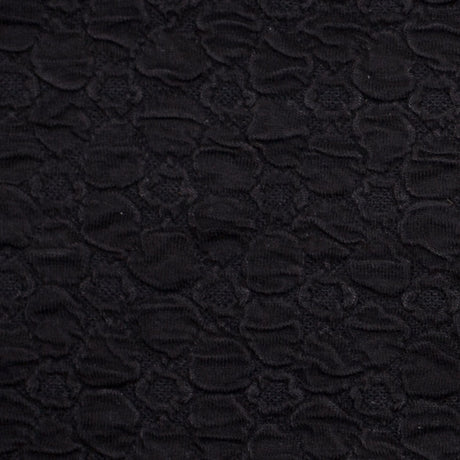Black Stretch Viscose-Nylon Novelty Knit