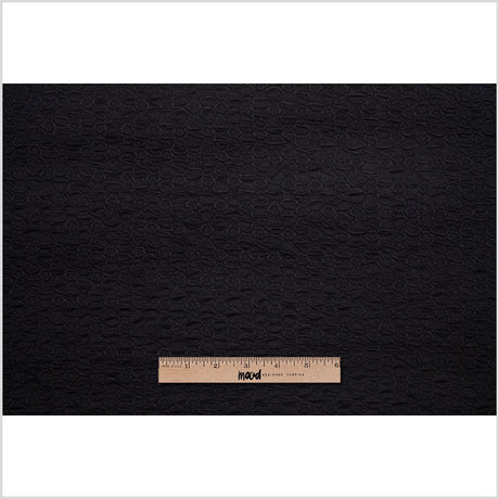 Black Stretch Viscose-Nylon Novelty Knit