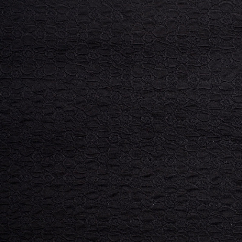 Black Stretch Viscose-Nylon Novelty Knit
