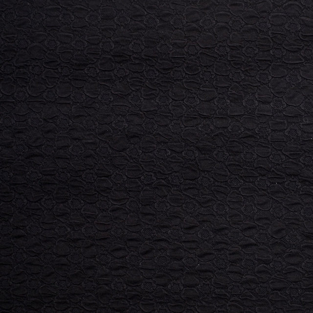 Black Stretch Viscose-Nylon Novelty Knit