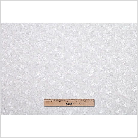Polyester Mesh with Clustered Baby Sequins - White