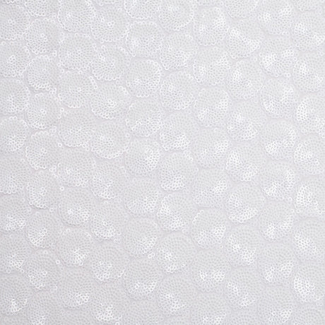 Polyester Mesh with Clustered Baby Sequins - White