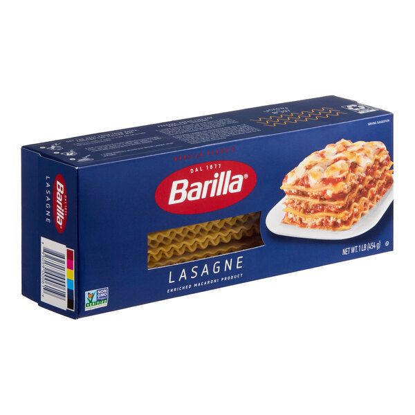 Barilla Wavy Lasagna Noodles 1 lb. - 12/Case
