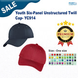 Port & Company® Youth Six-Panel Unstructured Twill Cap