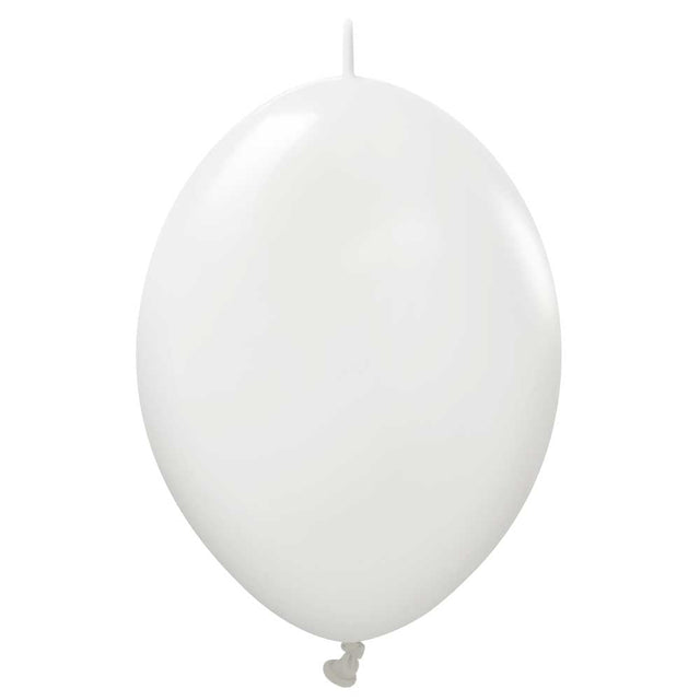 Latex Balloons 6 Inch K-Link Opaque Satin Snow White