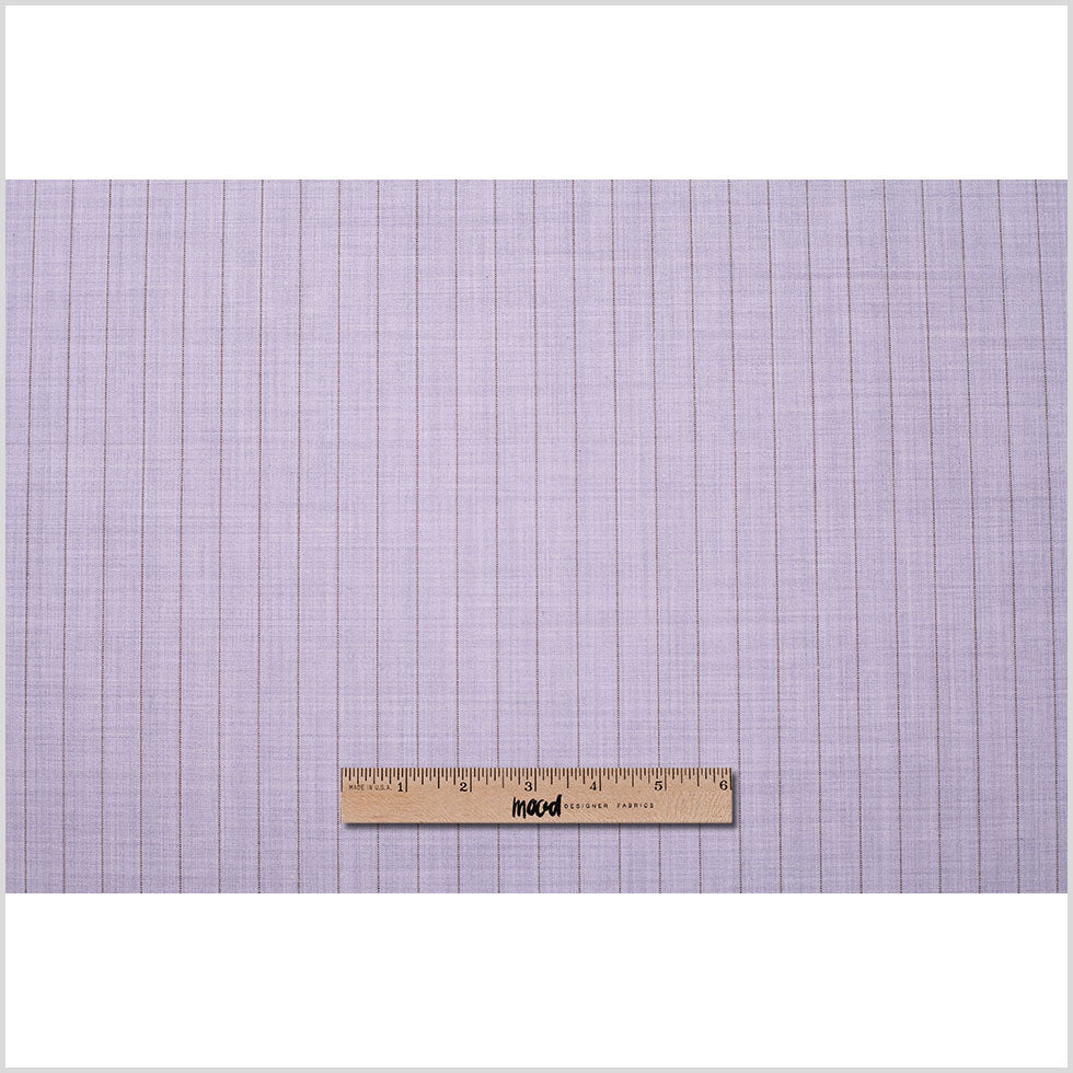 Italian Heather Purple Striped Stretch Polyester Suiting