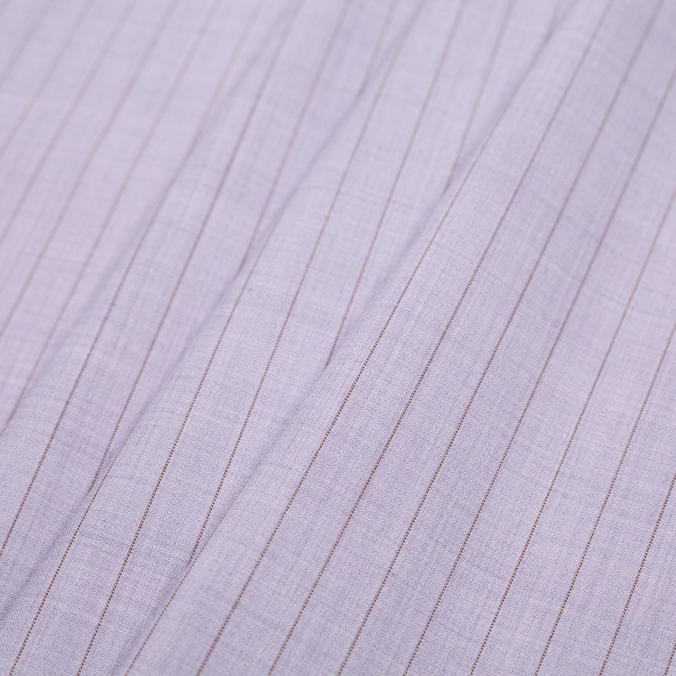 Italian Heather Purple Striped Stretch Polyester Suiting
