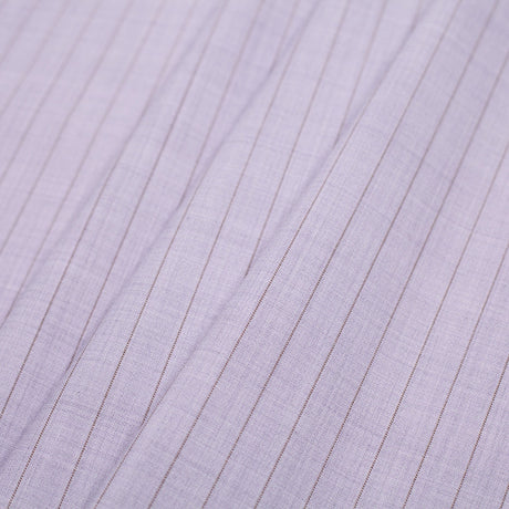 Italian Heather Purple Striped Stretch Polyester Suiting