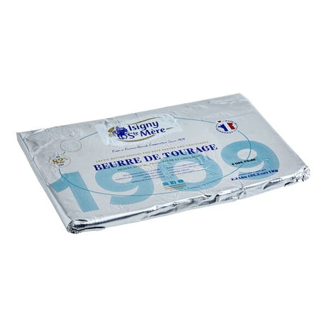 Isigny Sainte-Mere Unfractionated Unsalted Lamination Butter Sheet 82% Butterfat 2.2 lb. - 10/Case