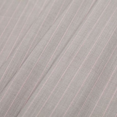 Italian Light Taupe Striped Stretch Polyester Suiting