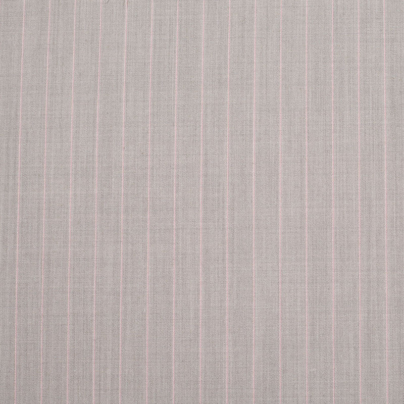 Italian Light Taupe Striped Stretch Polyester Suiting