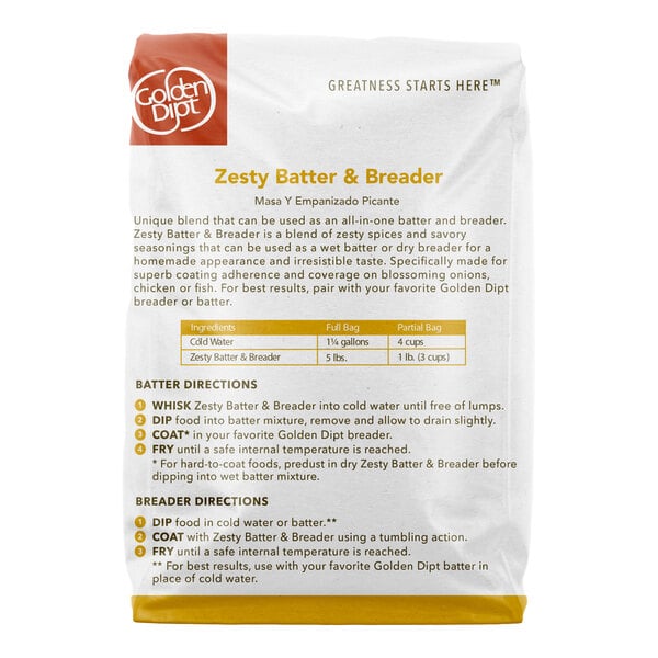 Golden Dipt 5 lb. Zesty Batter / Breader Mix - 6/Case