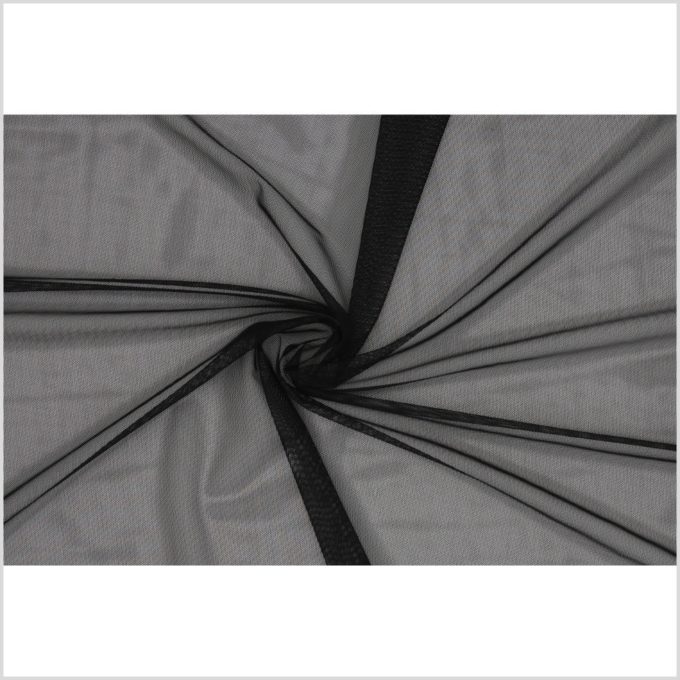 Black Stretch Polyester Power Mesh