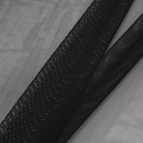 Black Stretch Polyester Power Mesh