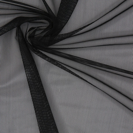 Black Stretch Polyester Power Mesh